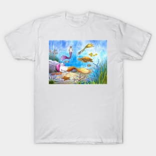 Cat Mermaid 31 Sea Turtle Fantasy T-Shirt